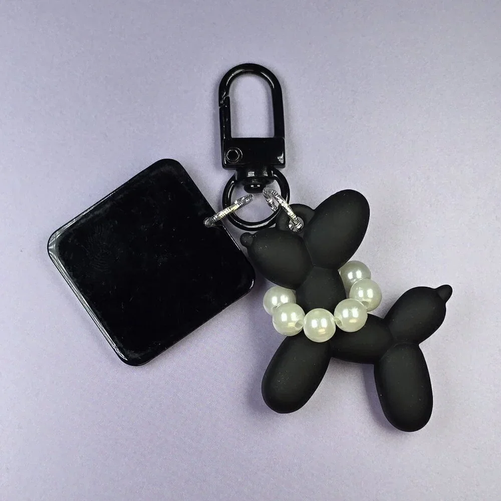 Balloon Dog Keychain‎ With Pearl Necklace (NWOT)